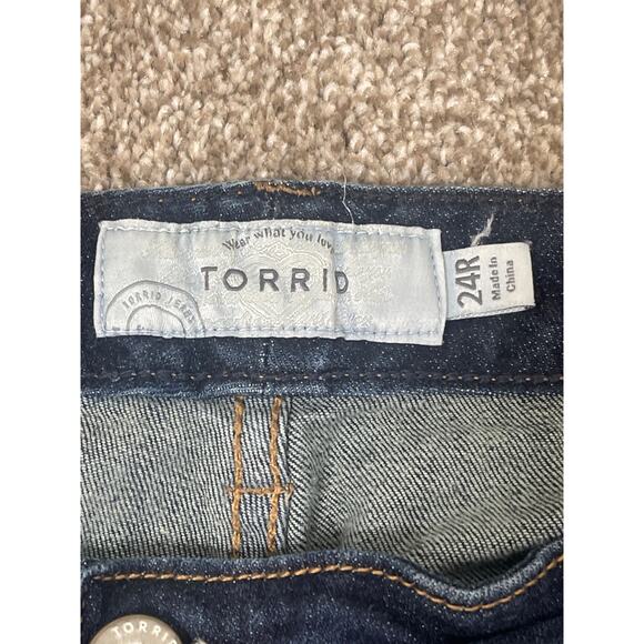 Torrid Women's Relaxed Boot Western Cowgirl Boho Casual Stretch Jean Dark 24R - Picture 3 of 10